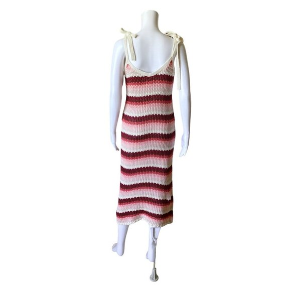 ZARA Womens Size Small Sleeveless Striped Tie Strap Sweater Knit Maxi Dress - Picture 5 of 9